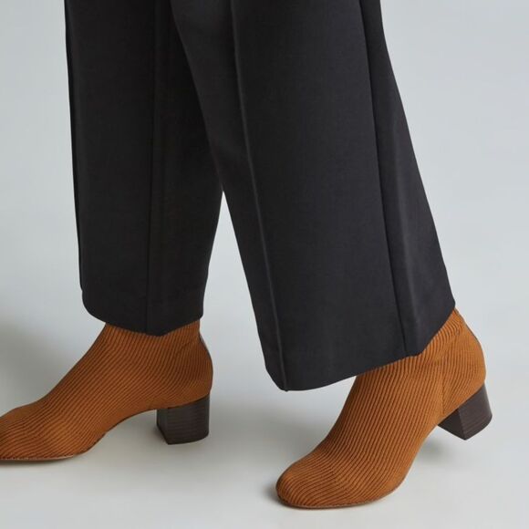Everlane The Glove Boot Toffee Rib Knit Ankle Sock ReKnit Block Heel Sz 5.5 New - Picture 3 of 17